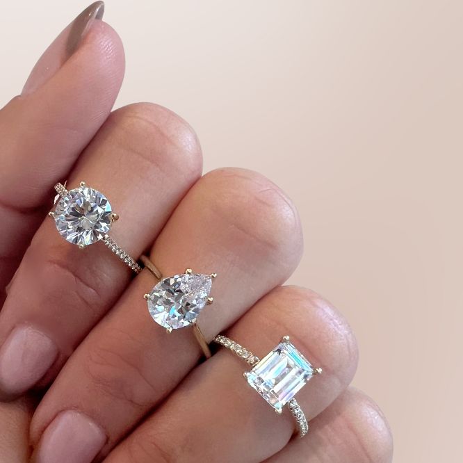 Lab-Created Diamonds by KAY Multi-Diamond Center Engagement Ring 5 ct tw  Round-cut 14K White Gold | Kay